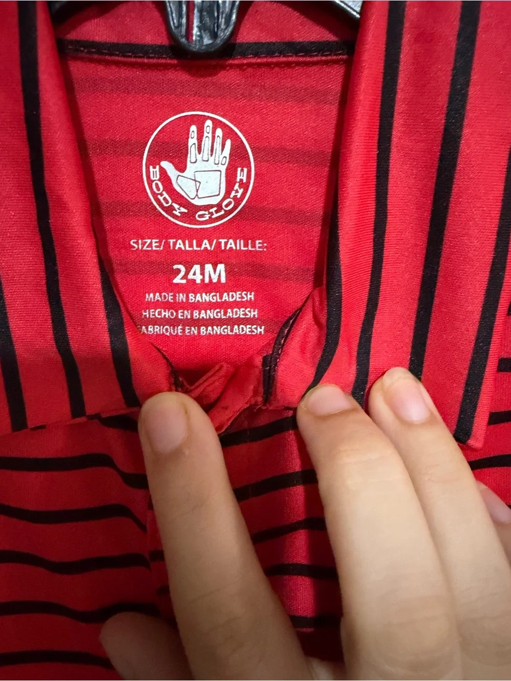 Body Glove Red and Black Striped Kids Polo